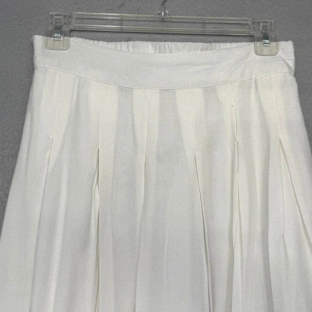 Sim & Sam Y2K Linen‎ Pleated Mini Skirt Women's Size S Flowy Balletcore Coquette